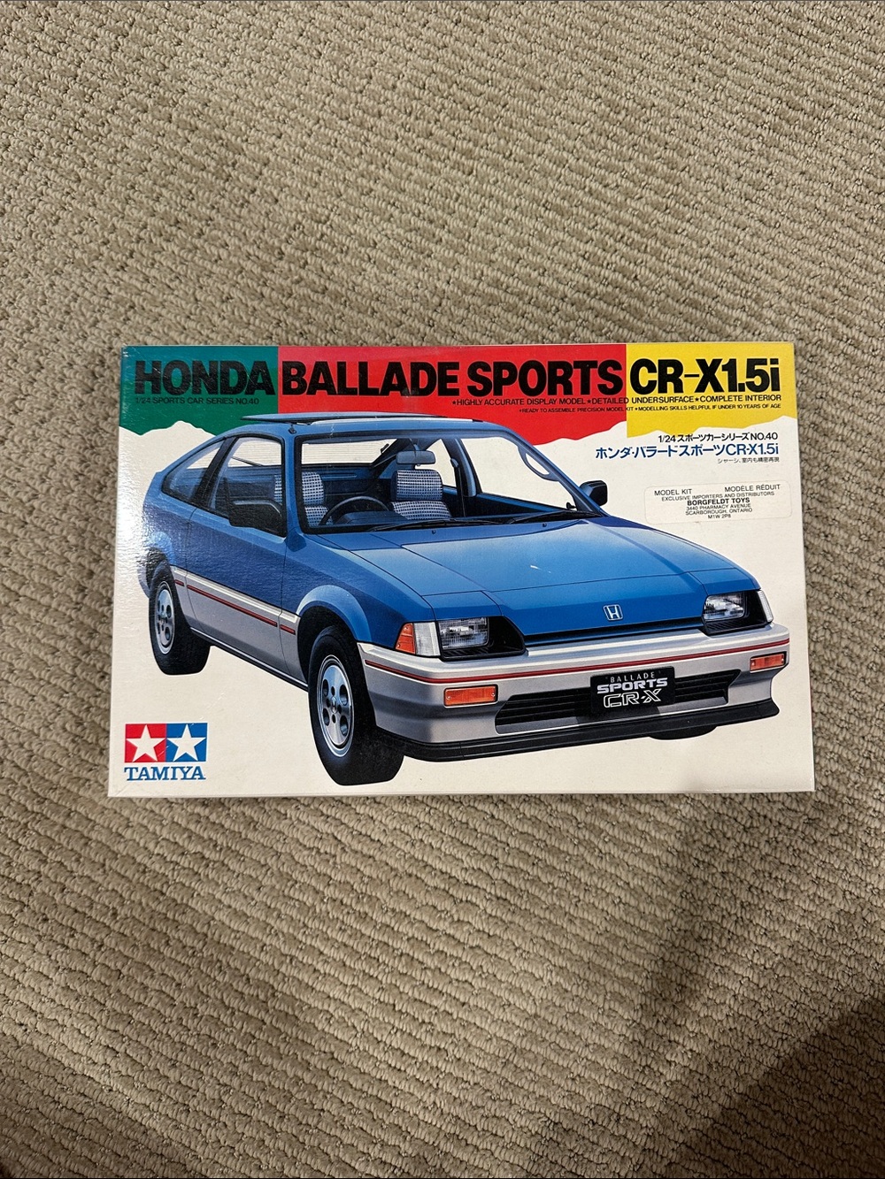Tamiya Honda Ballade Sports CR-X 1.5i Blue Model Kit - Kids Cars & Vehicles